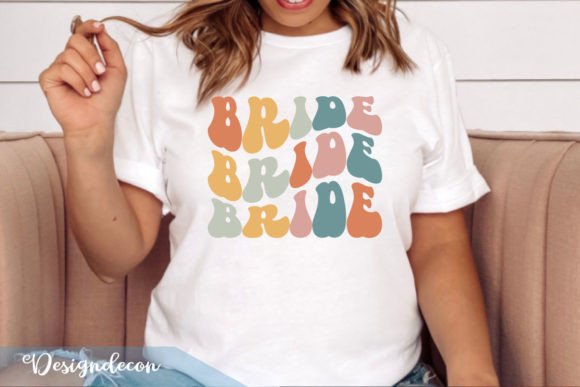Bride Retro Wavy Graphics for Crafts