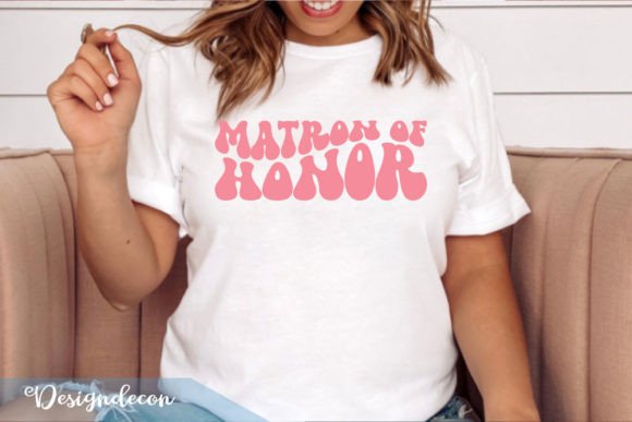 Matron of Honor Retro Wavy Pink SVG – Crafts & Graphics